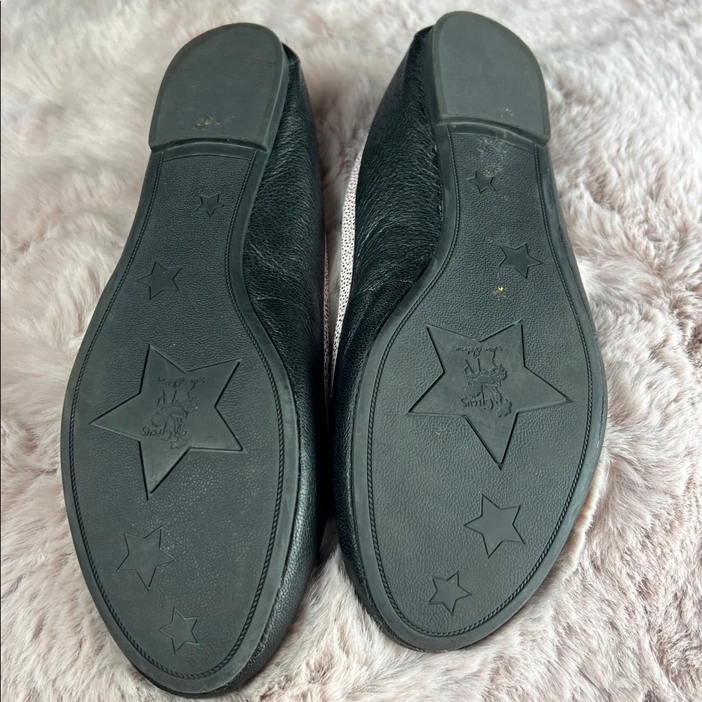 Circus by Sam Edelman Black Flats with Metal Spike Bows & Light Pink Trim | 8M - Picture 7 of 9